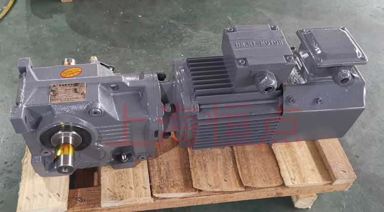 K37系列減速機輸入配變頻電機，輸出雙軸A+B 實物照片